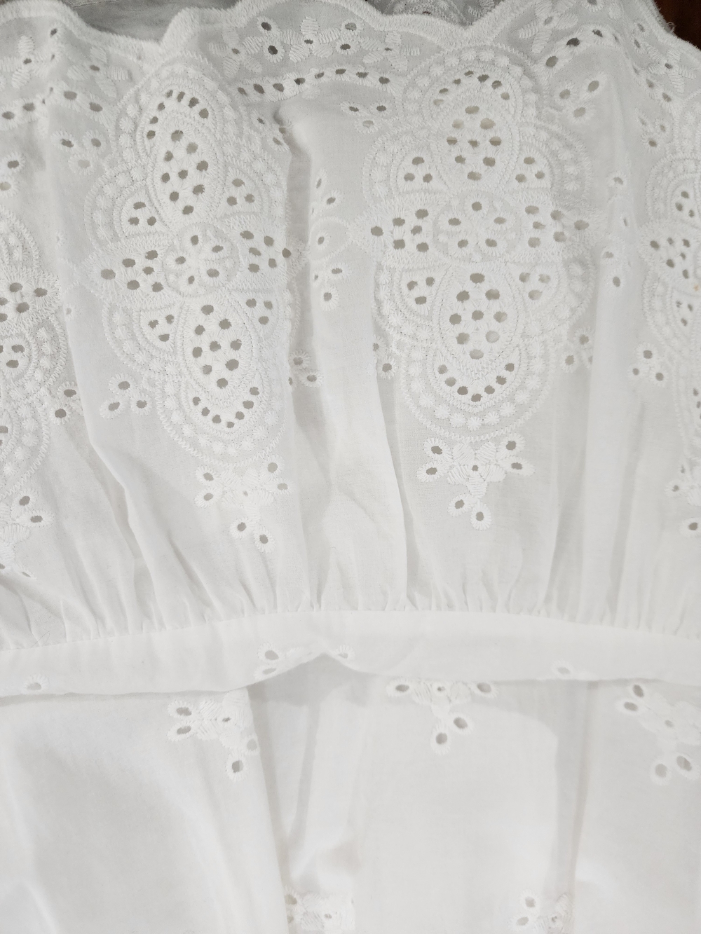 KNOX ROSE Womans White Eyelet V-Neck Tiered Mini Dress NWT - Picture 6 of 8